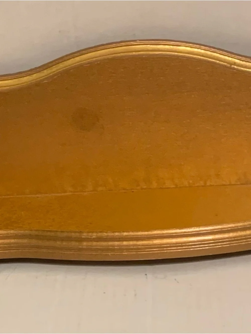 Vintage Home Interiors Homco Gold Scalloped Wood Wall Shelf with Plate Groove